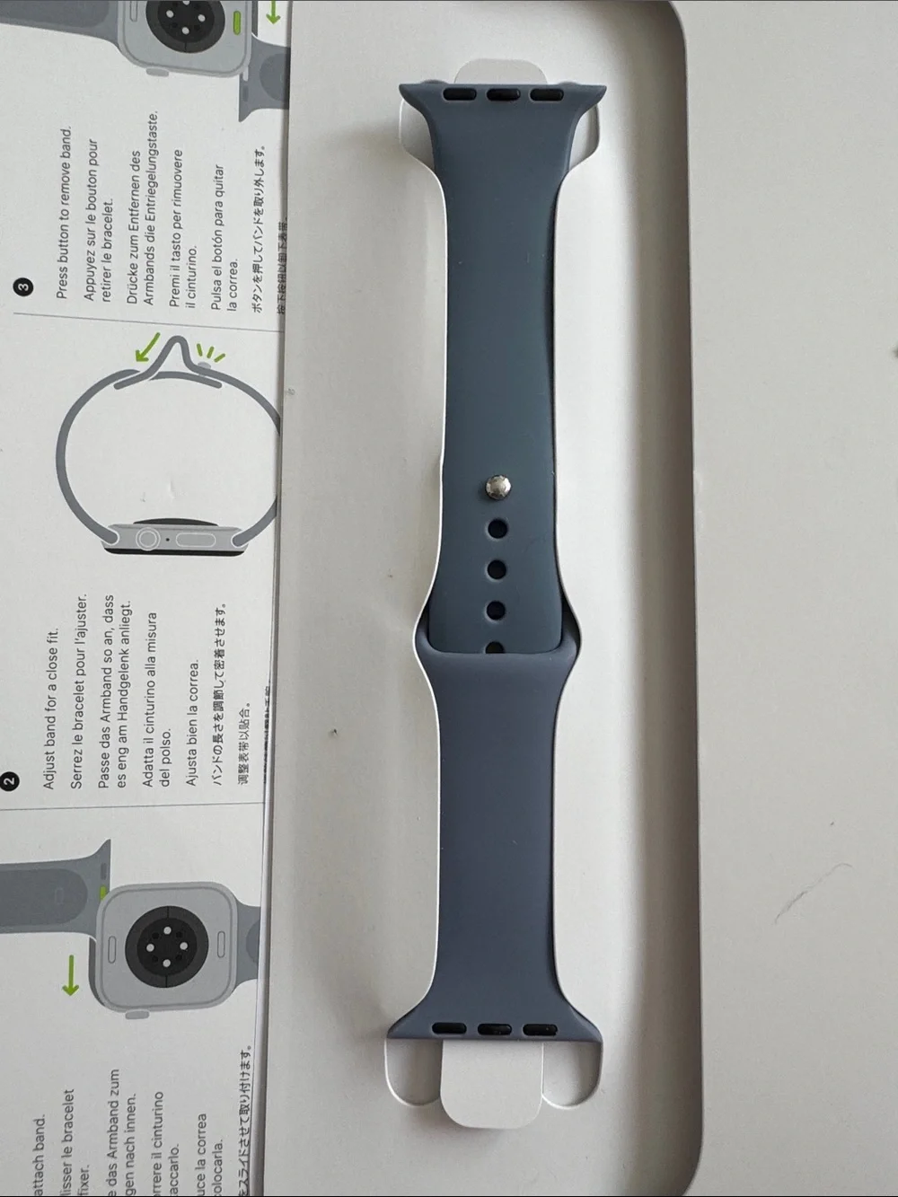 Slate Blue-Gray Silicone Smartwatch Band apple compatible size small medium